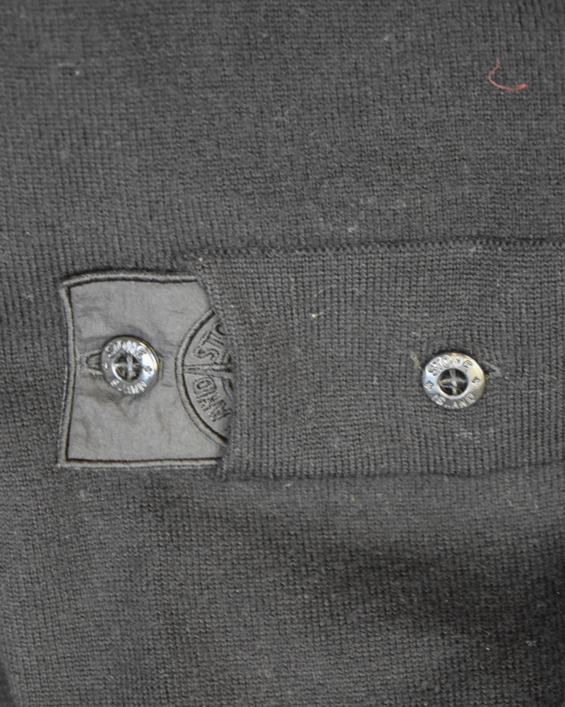 Stone Island Shadow Project Knit Crewneck Black detail view