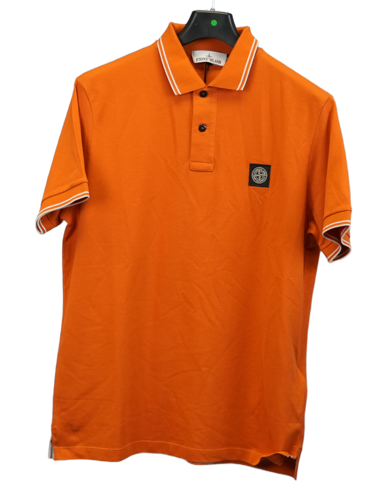 Stone Island Polo Shirt Orange front view