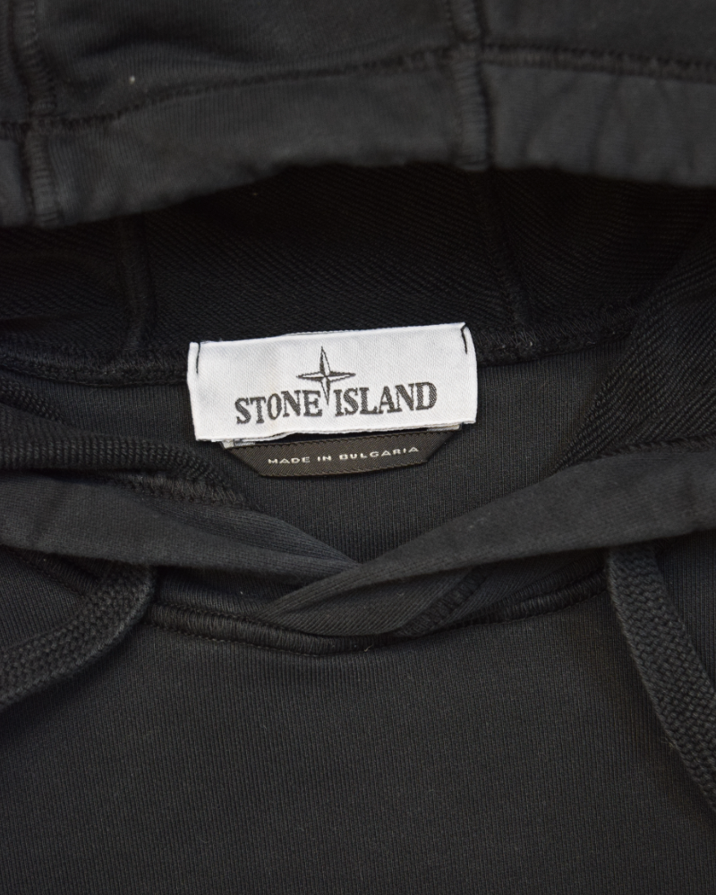 Stone Island Rubber Spellout Hoodie  Black detail view