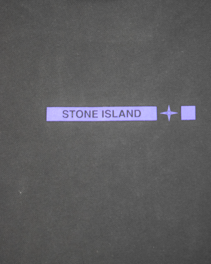 Stone Island Rubber Spellout Hoodie  Black detail view