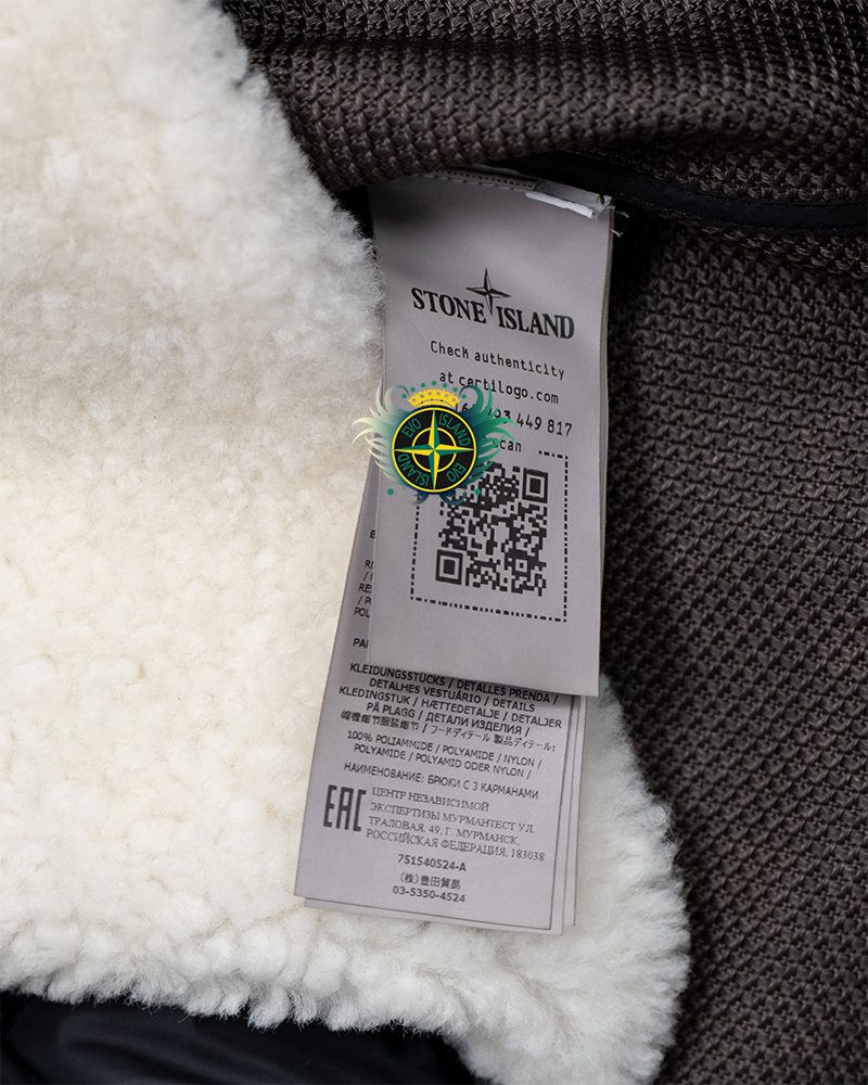 Stone Island Modified Panama 6/3 HT Nylon + Leather Jacket Brown - XL
