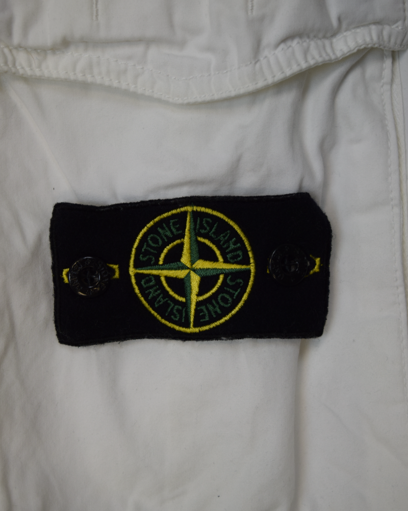 Stone Island Cargo Shorts White detail view