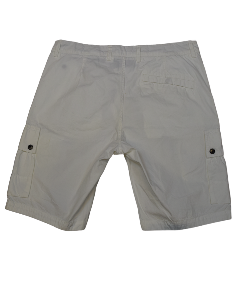 Stone Island Cargo Shorts White back view