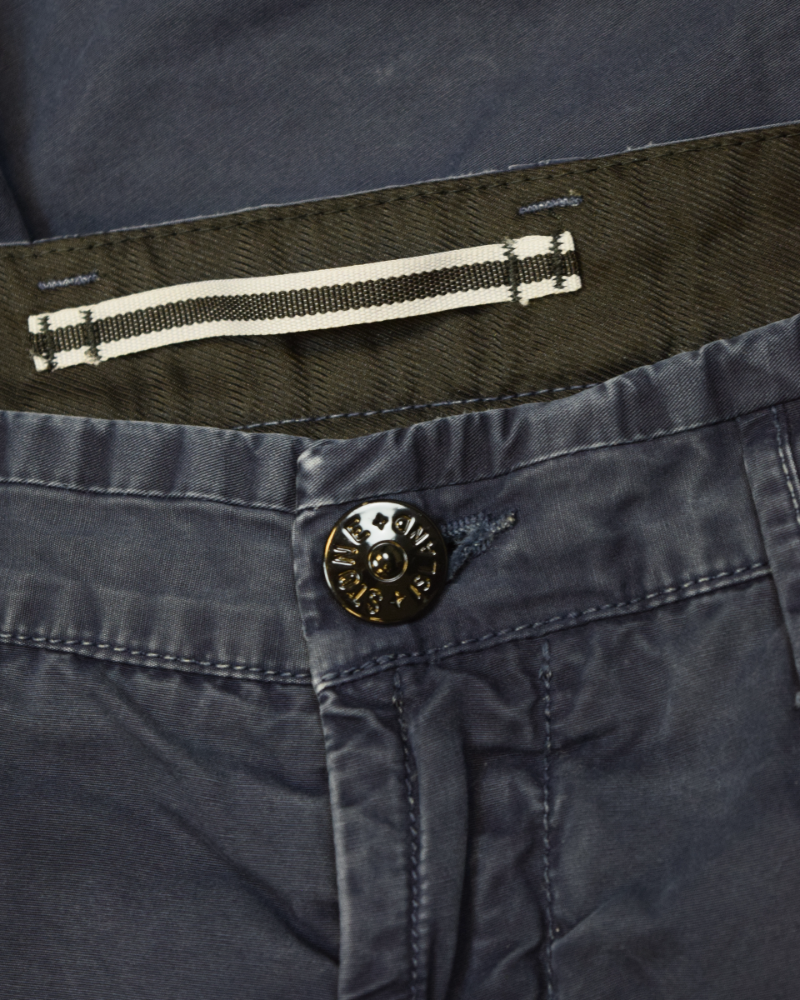 Stone Island Old Treatment Cargo Shorts Blue back view