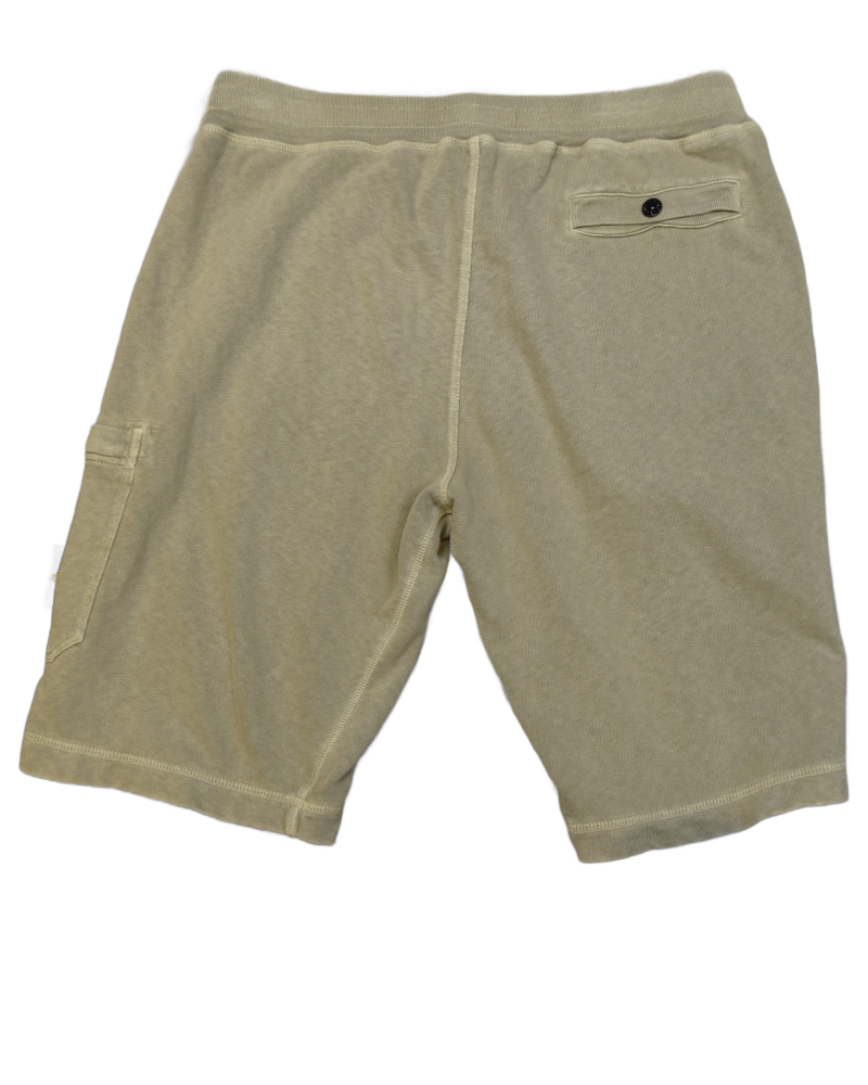 Stone Island Old Treatment Jogger Shorts Khaki back view