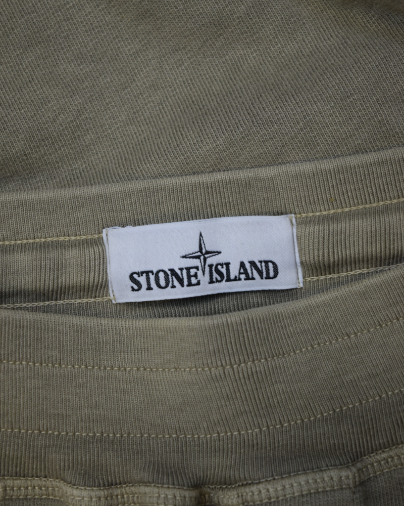 Stone Island Old Treatment Jogger Shorts Khaki detail view