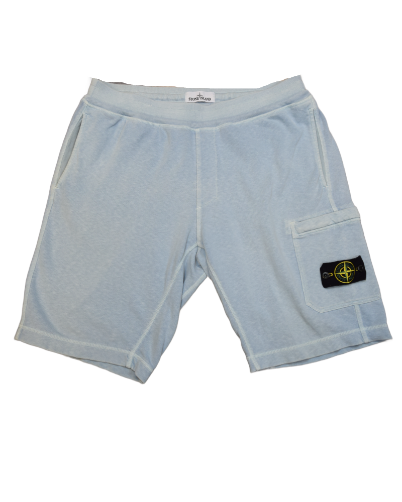 Stone Island Old Treatment Jogger Shorts Blue front view