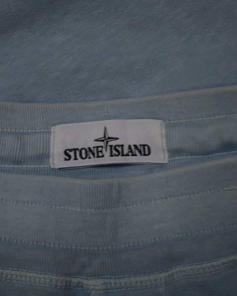 Stone Island Old Treatment Jogger Shorts Blue detail view