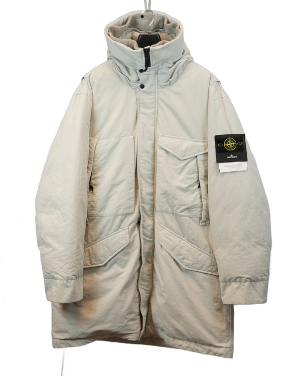Stone Island Opaque Nylon Twill Down TC Off White front view