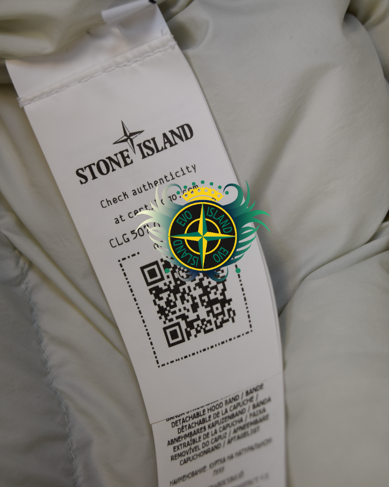 Stone Island Opaque Nylon Twill Down TC Off White detail view