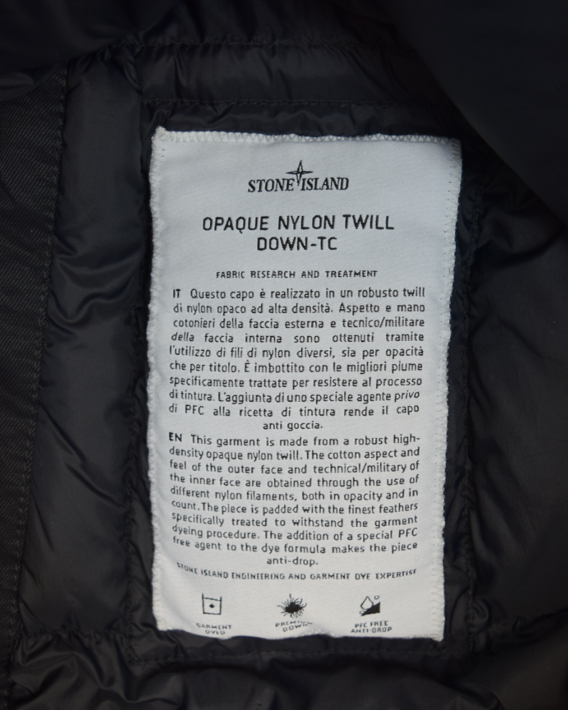 Stone Island Opaque Nylon Twill Down TC Black detail view