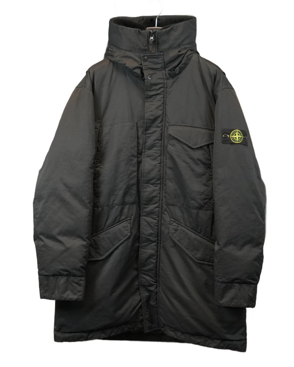 Stone Island Opaque Nylon Twill Down TC Black front view