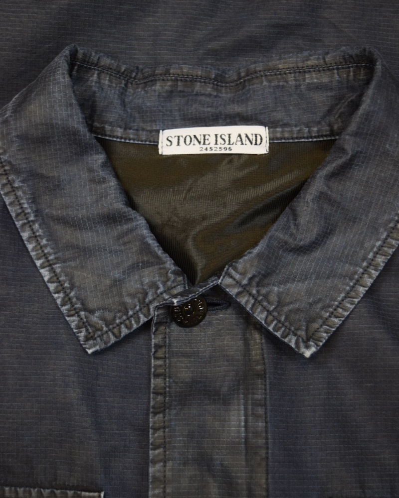 Stone Island RipStop Overshirt Denim Blue detail view