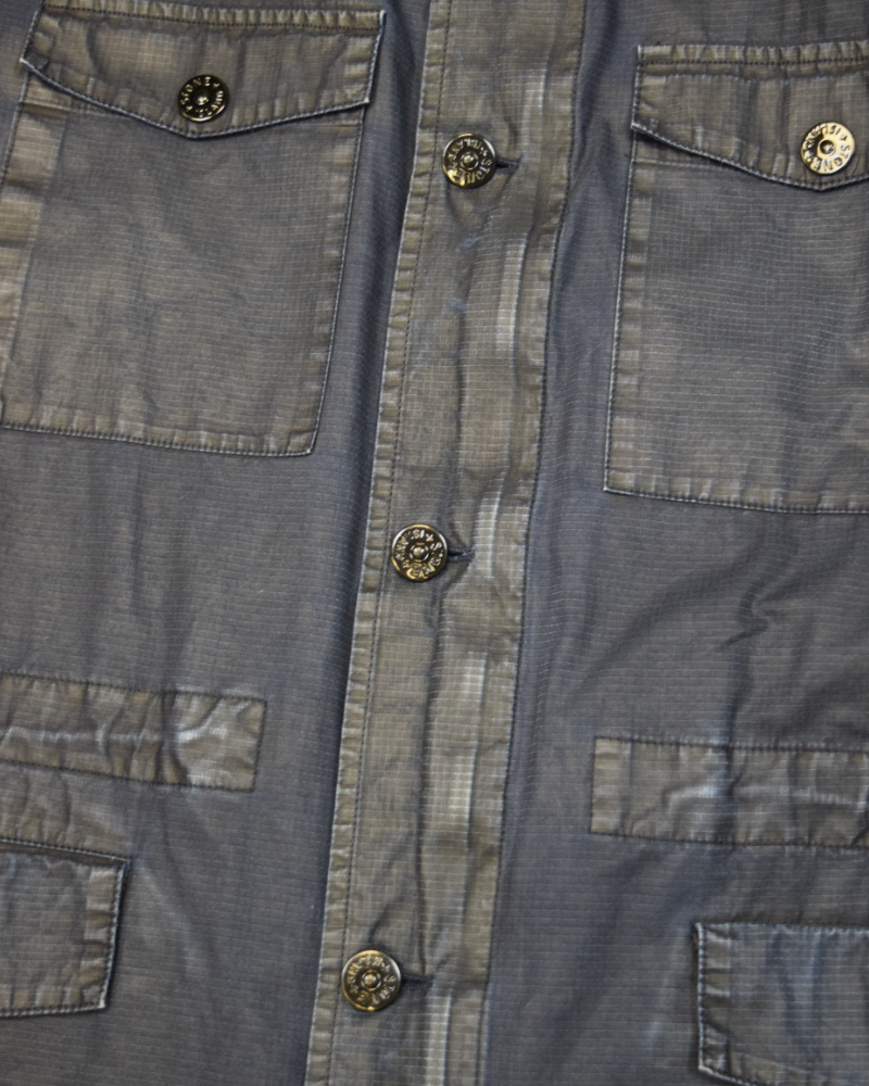Stone Island RipStop Overshirt Denim Blue detail view