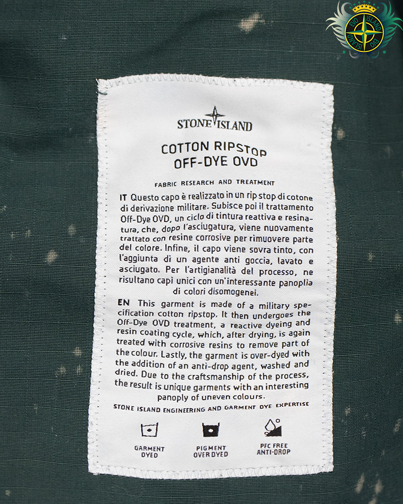 Stone Island Cotton Ripstop Off-dye OVD Smock Blue - L