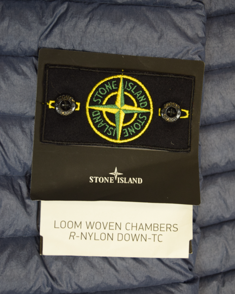 Stone Island Loom Woven Chambers R Nylon Down TC Blue detail view