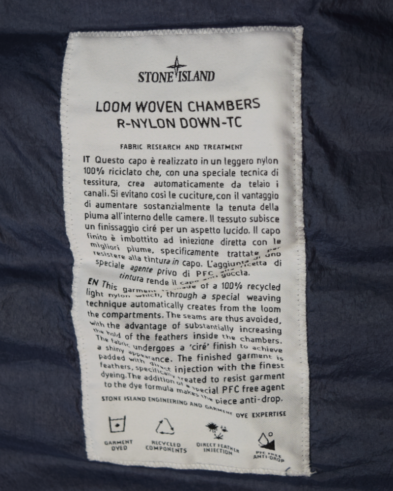 Stone Island Loom Woven Chambers R Nylon Down TC Blue detail view