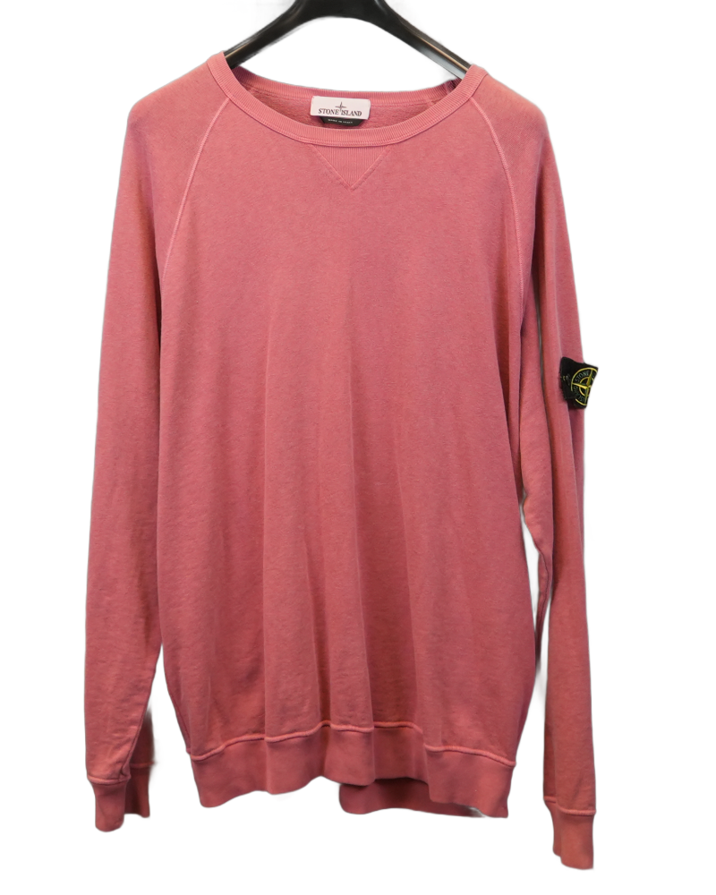 Stone Island Old Treatment Crewneck Pink front view