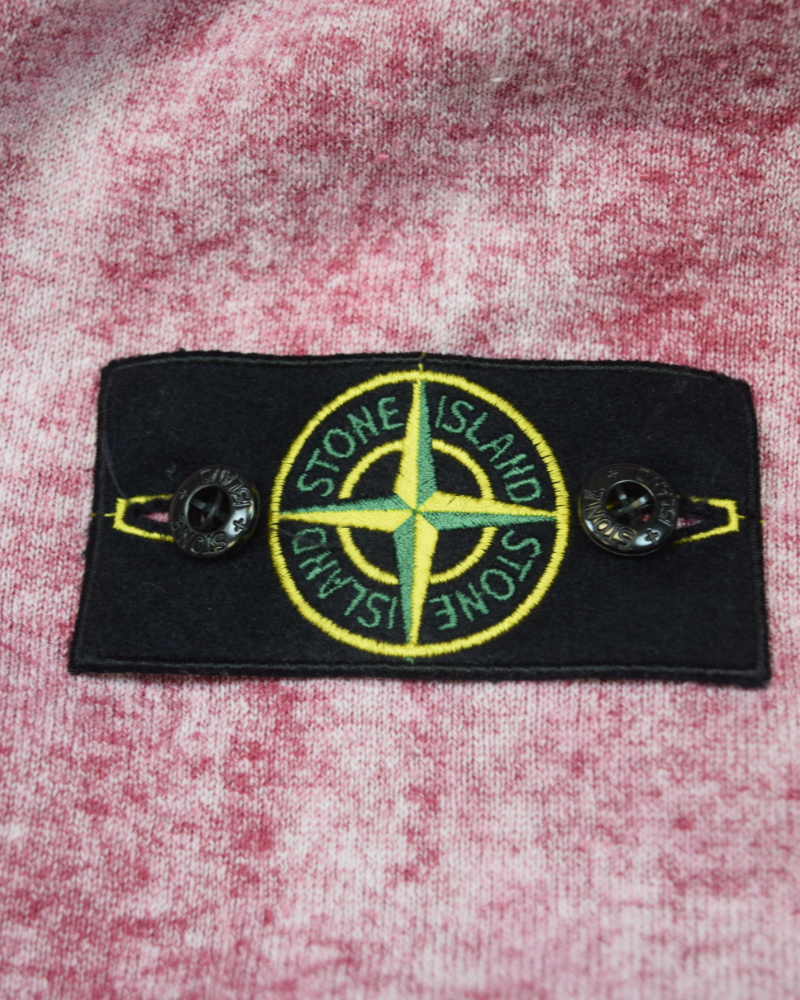 Stone Island Air Brushed Raw Organic Cotton Hooded Sweatshirt Red detail view