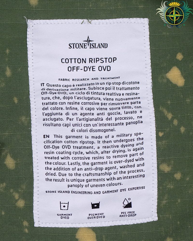 Stone Island Cotton Ripstop Off-dye OVD Smock Green - L