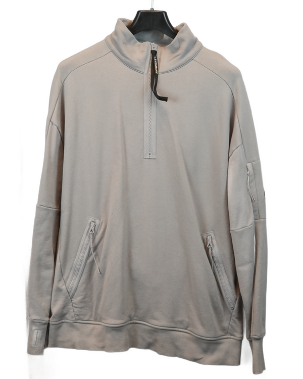 C.P. Company 1/4th Zip Sweatshirt Grey front view