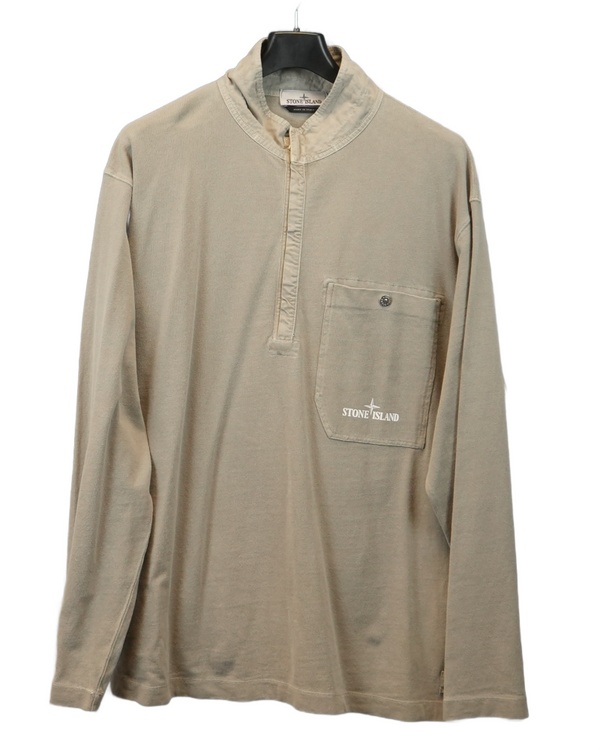Stone Island Closed Loop Project Tinto Terra 1/4 zip Grey front view