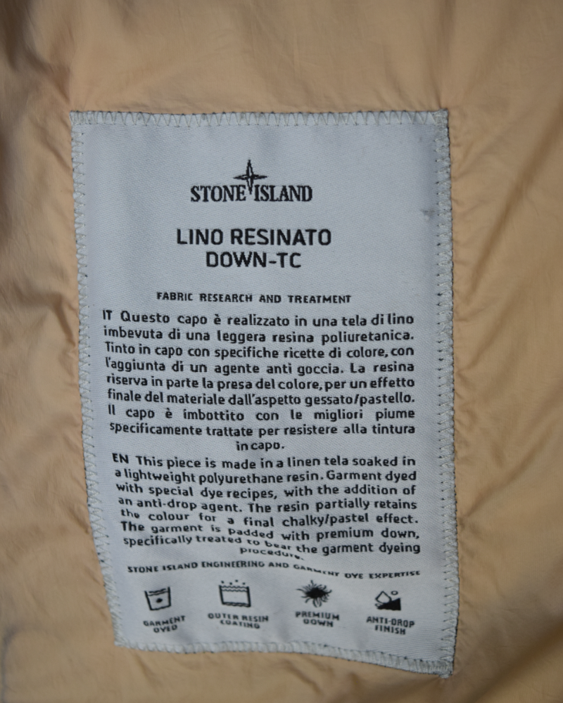 Stone Island Lino Resinato Down TC Jacket Pink/Blue detail view