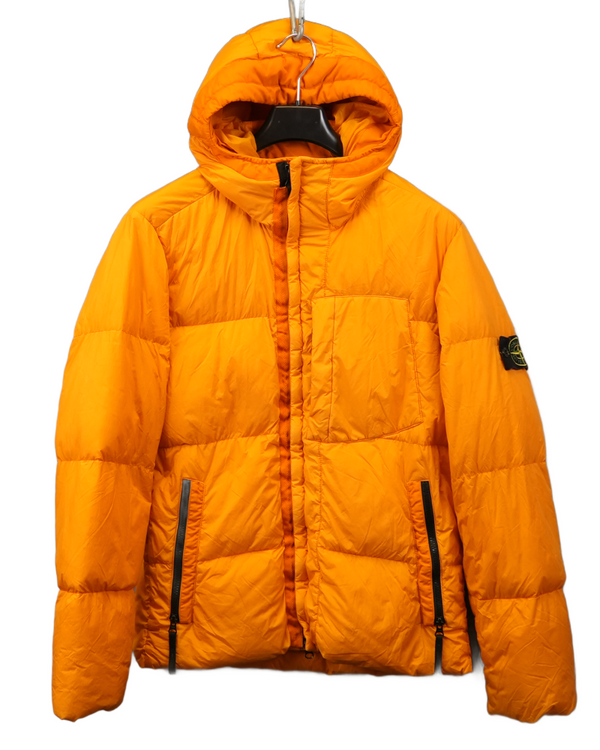 Stone Island Garment Dyed Crinkle Reps NY Down Jacket Orange front view