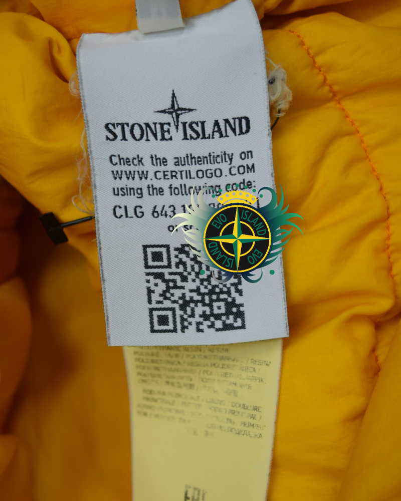 Stone Island Garment Dyed Crinkle Reps NY Down Jacket Orange detail view
