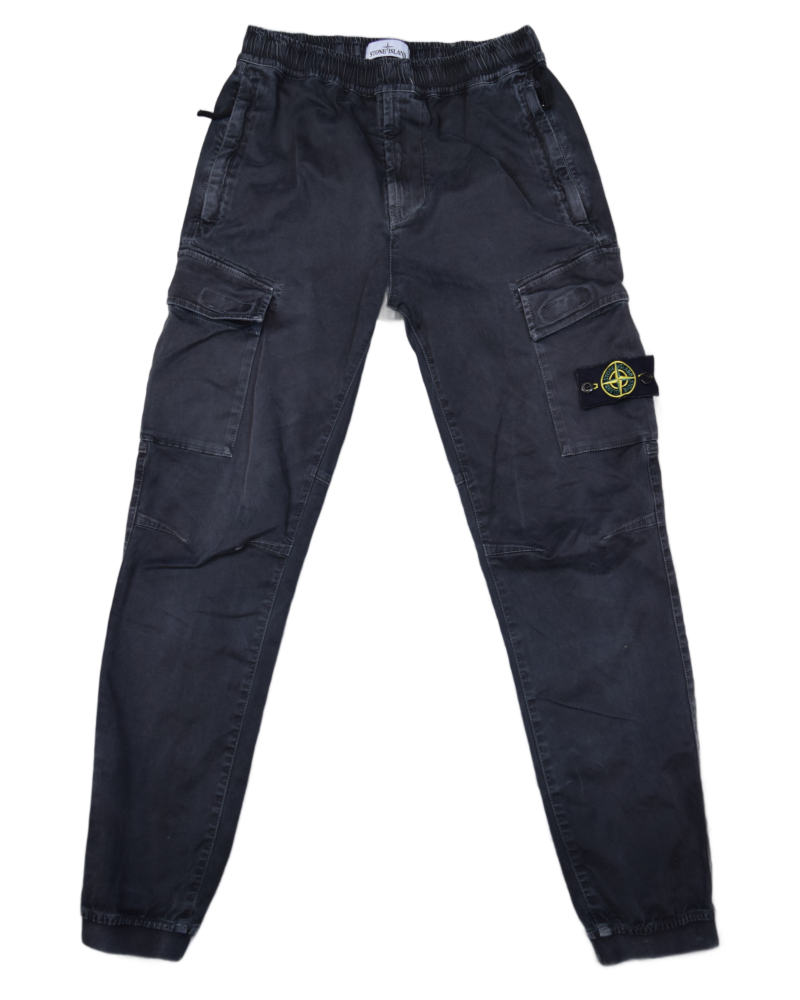 Stone Island Old Affect Cargos Black front view