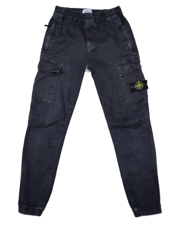 Stone Island Old Affect Cargos Black front view