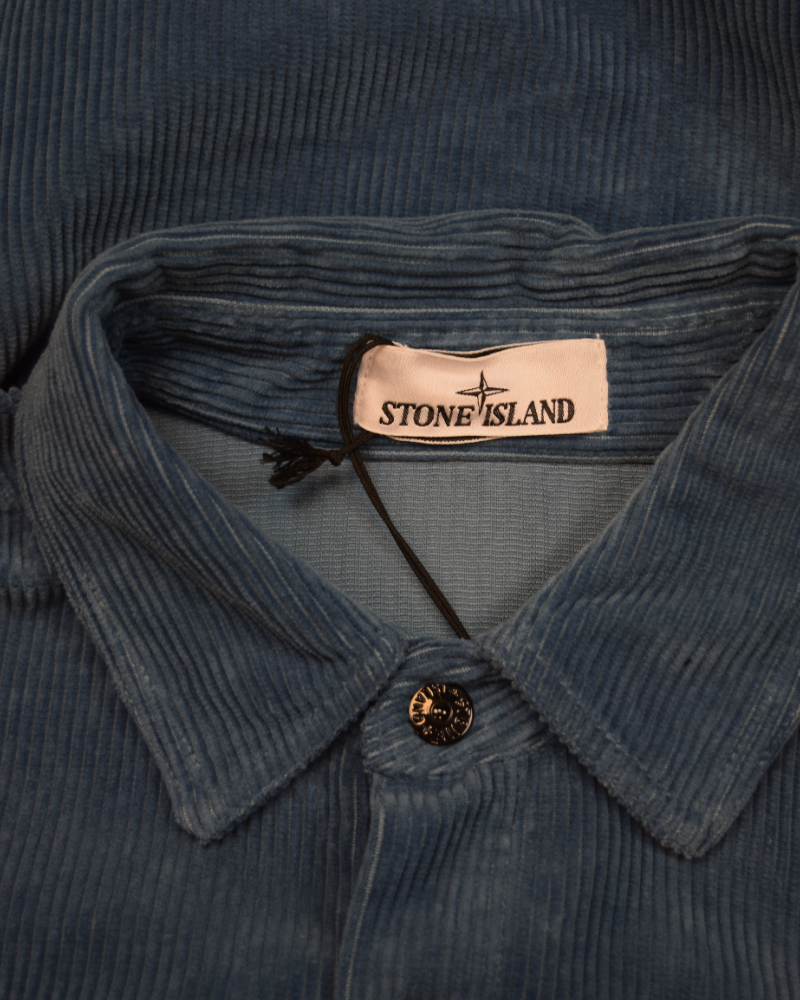 Stone Island Corduroy Overshirt Blue detail view