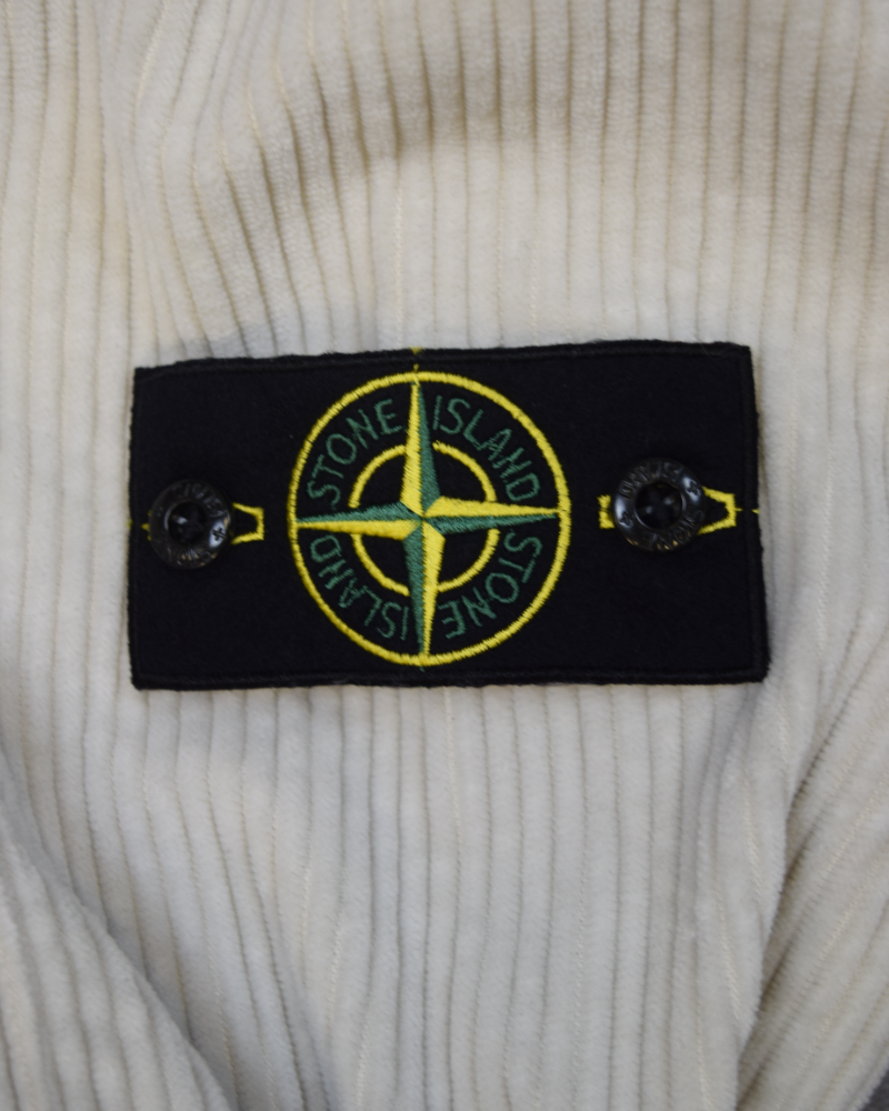 Stone Island Corduroy Overshirt Off White detail view