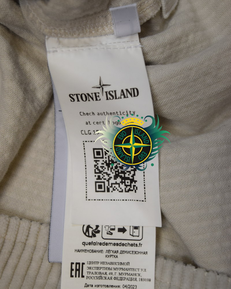 Stone Island Corduroy Overshirt Off White detail view