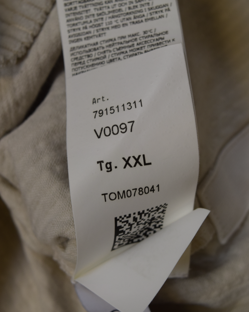 Stone Island Corduroy Overshirt Off White detail view