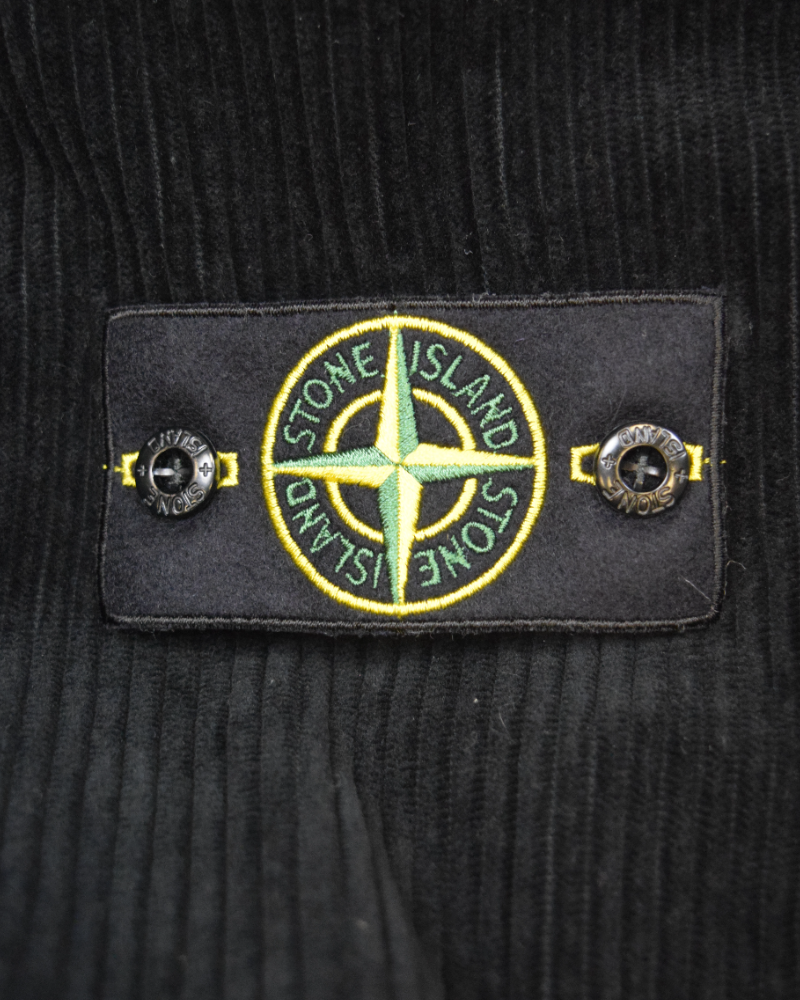 Stone Island Corduroy Overshirt Black detail view