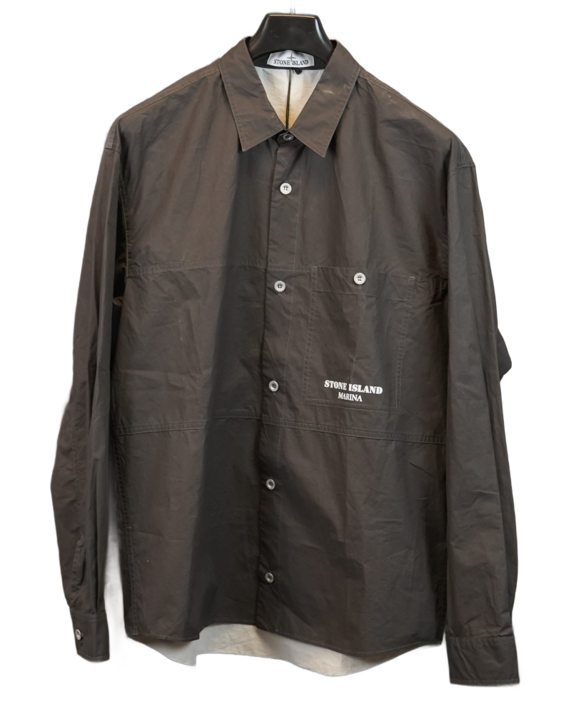 Stone Island Marina Long Sleeve Shirt Grey front view