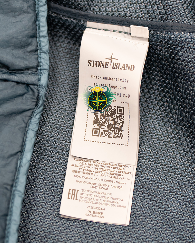 Stone Island Modified Panama 6/3 HT Nylon + Leather Jacket Blue - L