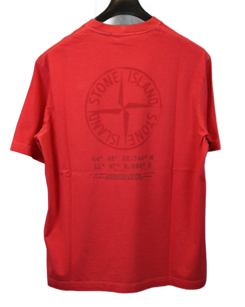 Stone Island Back Print T-Shirt Red back view