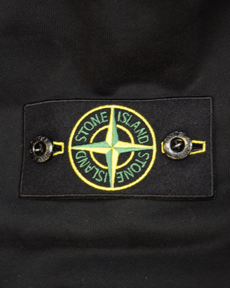 Stone Island Zip Up Hoodie Black detail view