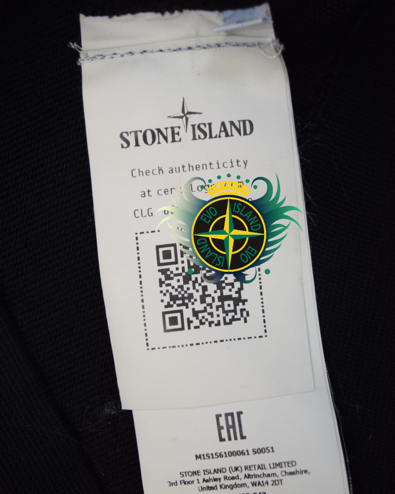 Stone Island Zip Up Hoodie Black detail view