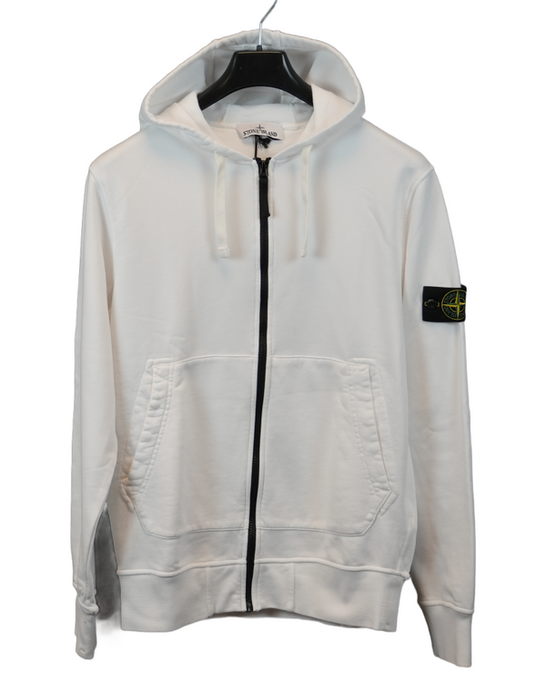 Stone Island Zip Up Hoodie White front view