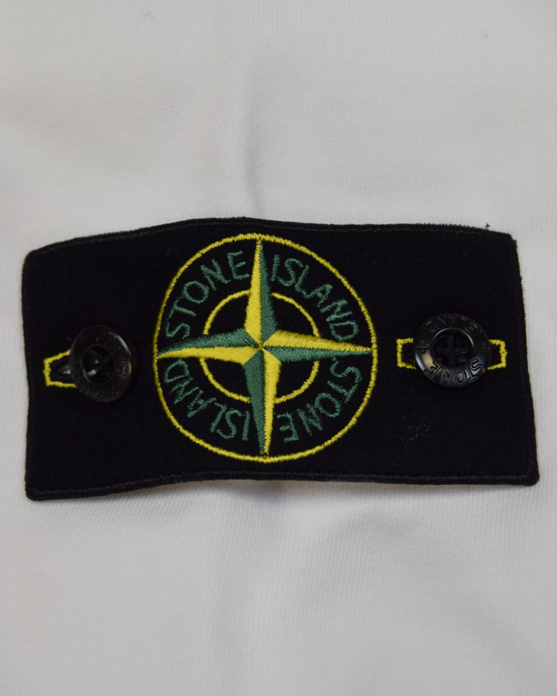 Stone Island Zip Up Hoodie White detail view