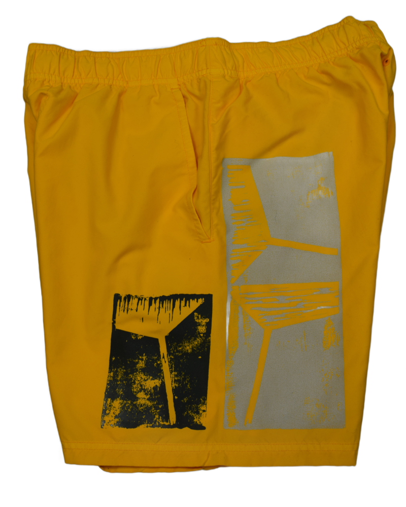 Stone Island Side Print Swim Trunks Yellow detail view