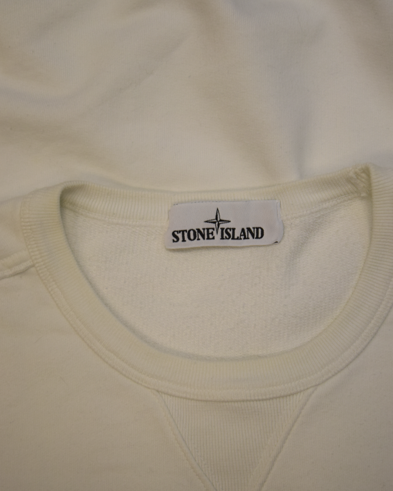 stone island Crewneck Sweatshirt white detail view