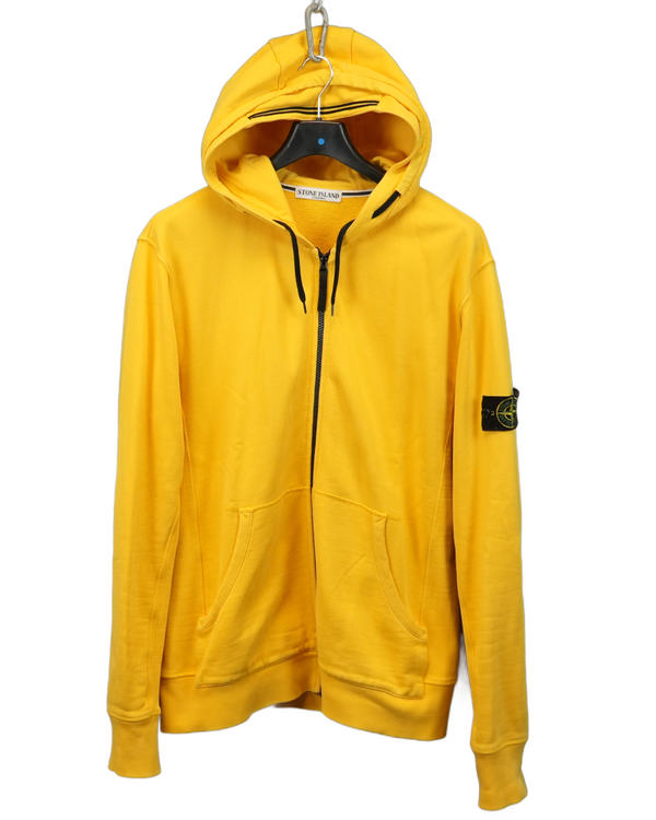 Stone Island Full Zip Hoodie yellow front view