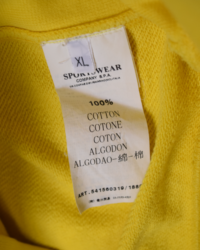 Stone Island Full Zip Hoodie yellow detail view