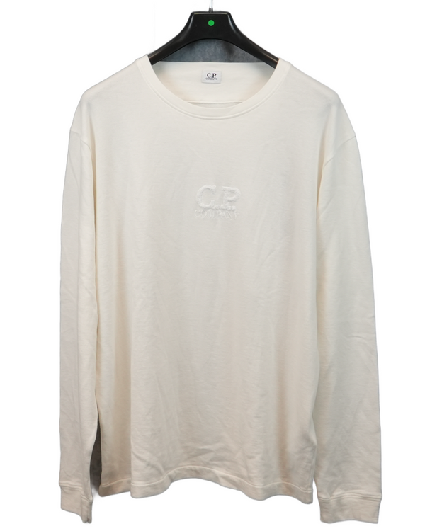 C.P Company lightweight crewneck white front view