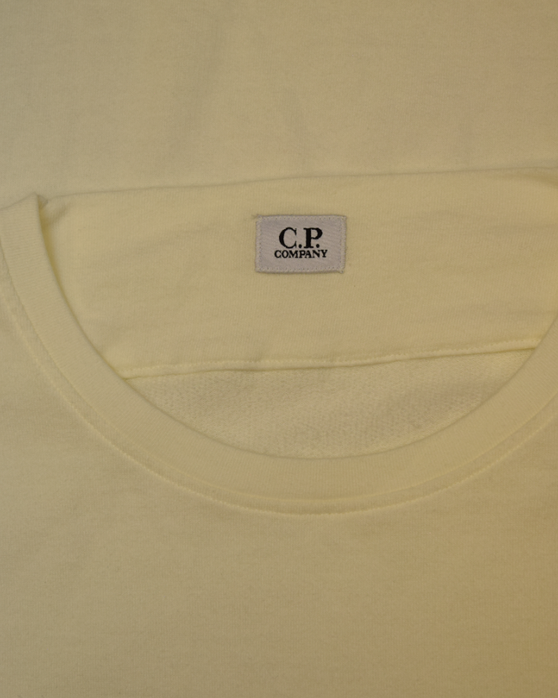 C.P Company lightweight crewneck white detail view