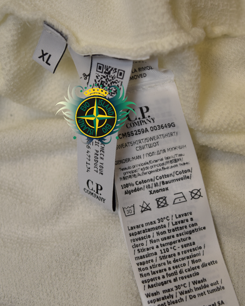 C.P Company lightweight crewneck white detail view